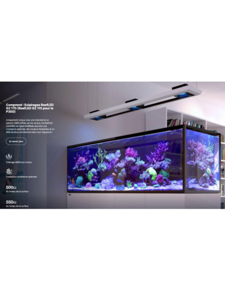 Red Sea Reefer™ MAX PENINSULA 500 G3 Blanc (AQUARIUM+MEUBLE+TOUT L'ÉQUIPEMENT)