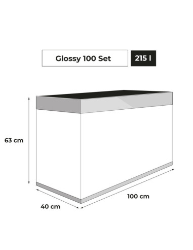 AQUAEL GLOSSY ST 100 blanc Day&Night 215L - Aquarium + éclairage LED